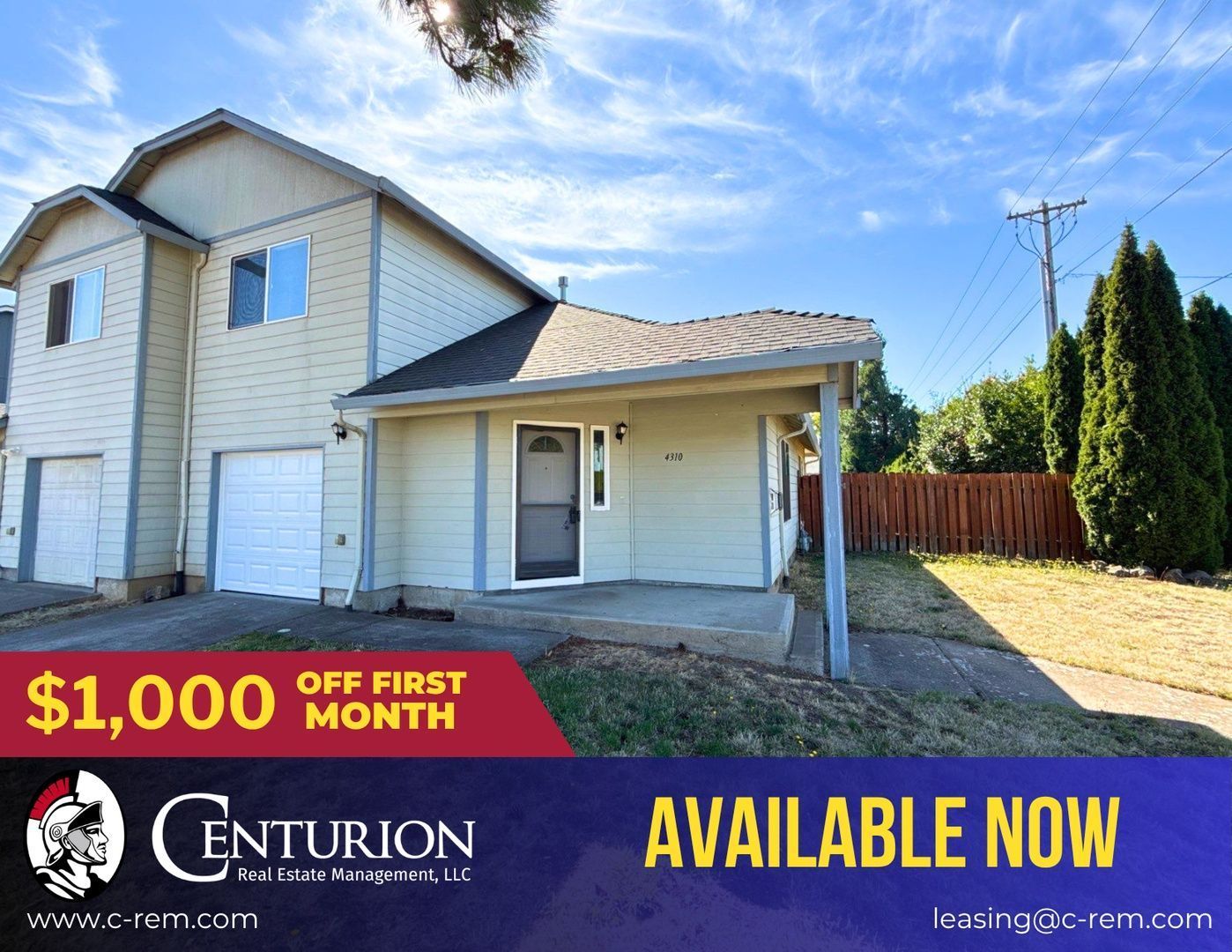 NE Salem 3 Bed 2.5 Bath, 2 Story Duplex, Fenced Yard, Garage, AVAILABLE NOW! property image