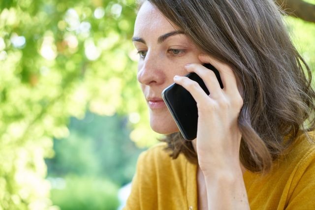 person talking on a phone