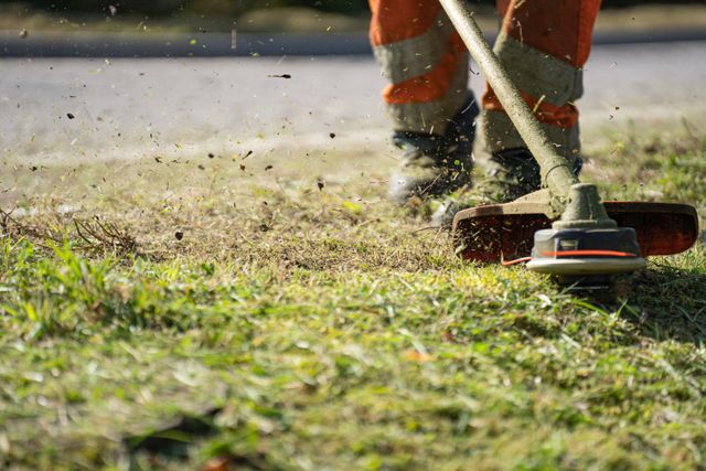 close up of a grass trimmer