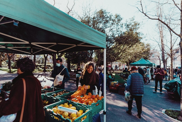 A farmers market